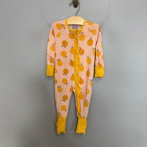 POPPY KIDS CO peach print bamboo sleeper size 6-12 months